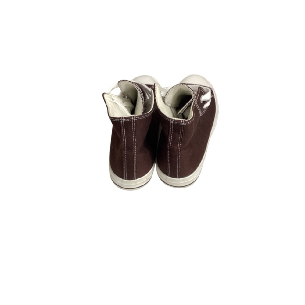 Women’s size 9 Chocolate Brown & White High-Top Casual Canvas Sneakers Unisex - Picture 4 of 8